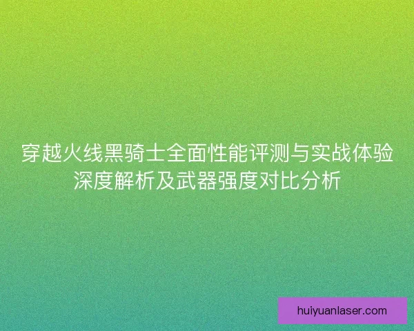 穿越火线黑骑士全面性能评测与实战体验深度解析及武器强度对比分析